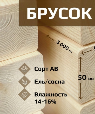 Брусок сухой строганный АВ
